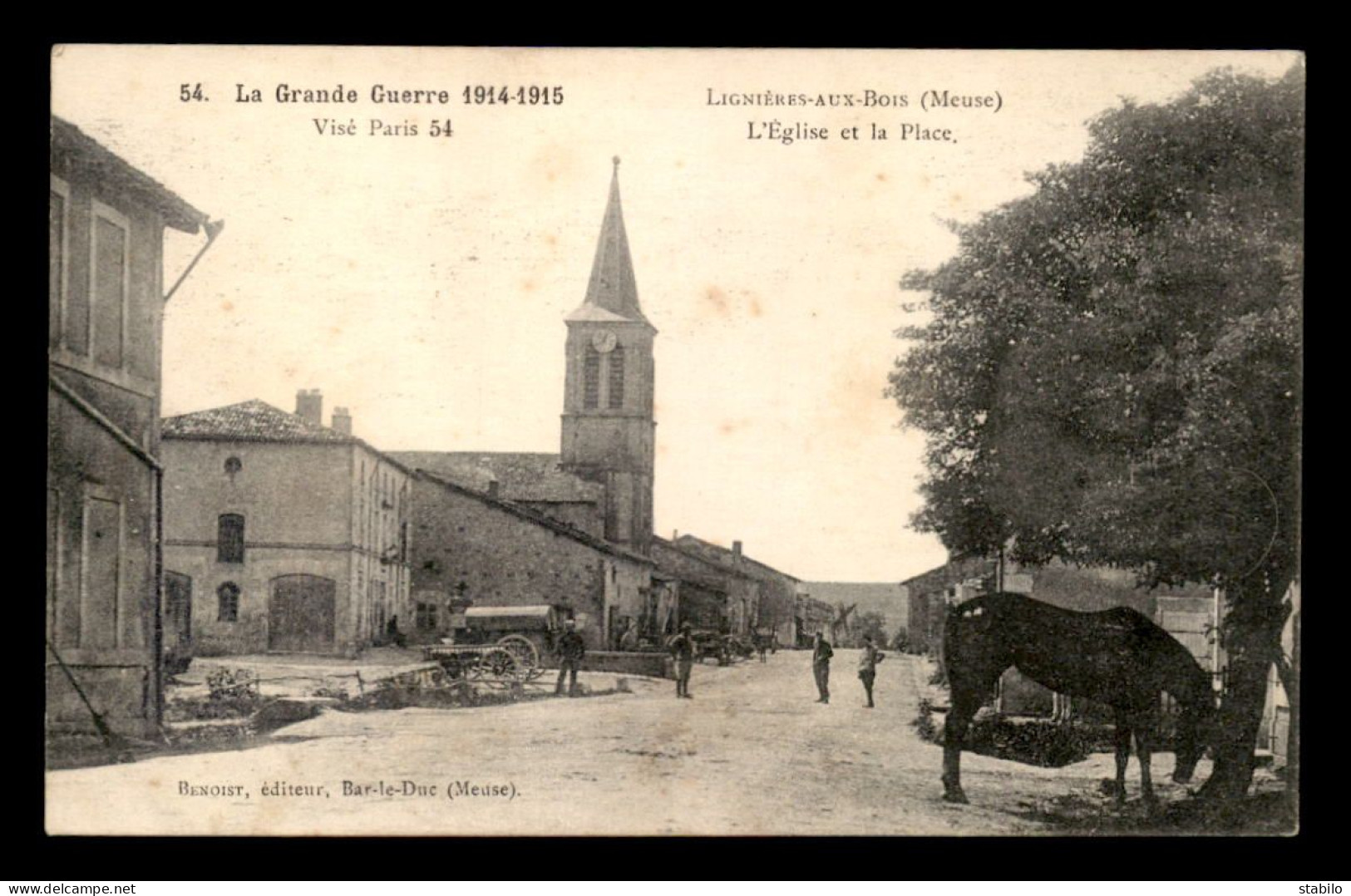 55 - LIGNIERES-AUX-BOIS - L'EGLISE ET LA PLACE  - EDITEUR BENOIST - Other & Unclassified