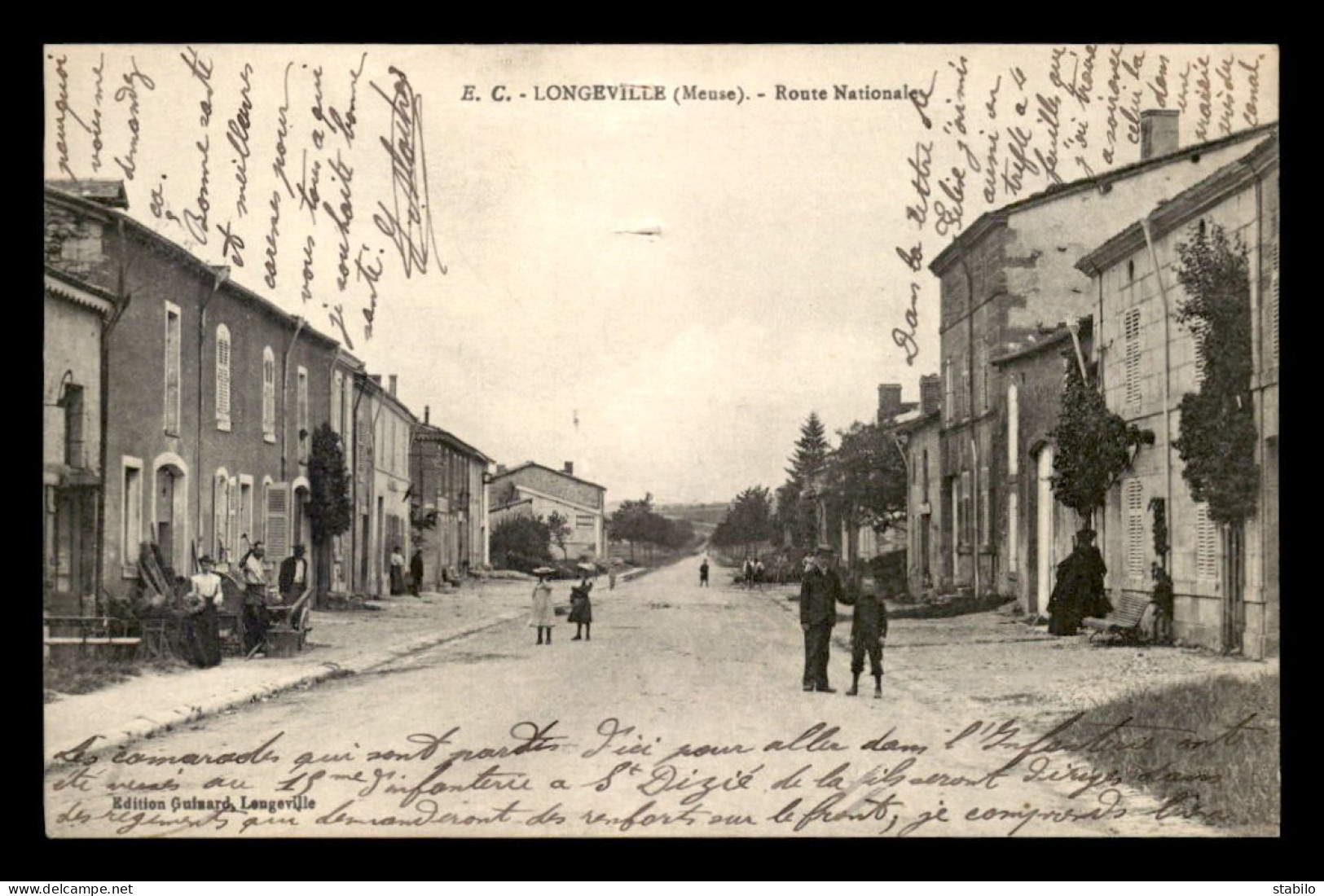 55 - LONGEVILLE-EN-BARROIS - ROUTE NATIONALE - EDITEUR E.C. - Autres & Non Classés