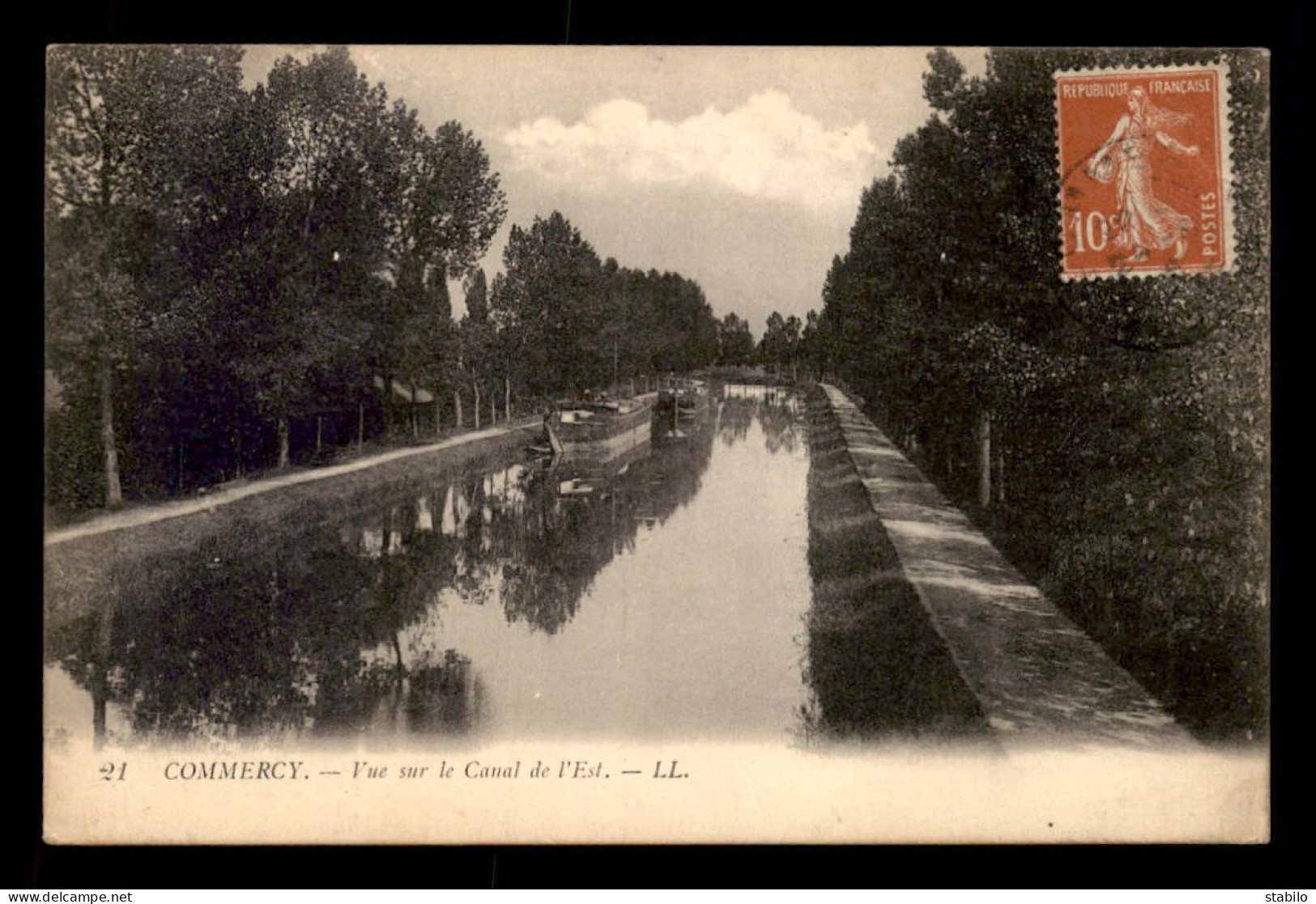 55 - COMMERCY - VUE SUR LE CANAL DE L'EST - PENICHE - EDITEUR LL - Commercy