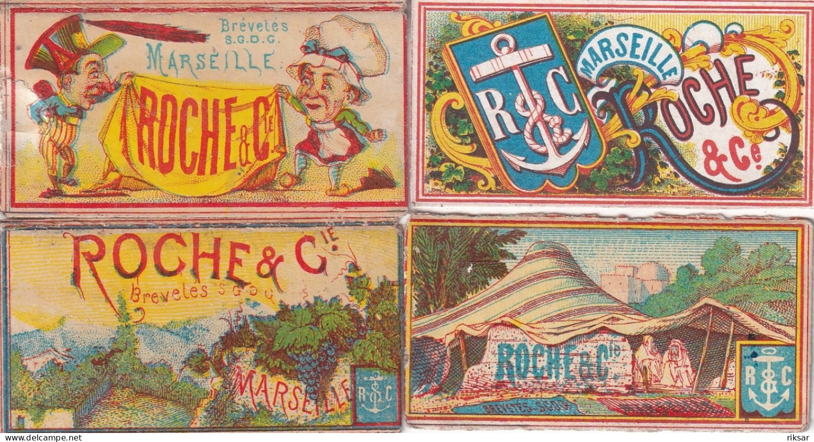 ETIQUETTE D ALLUMETTE CARTONNEE(ROCHE) MARSEILLE(6 PIECES) - Matchbox Labels