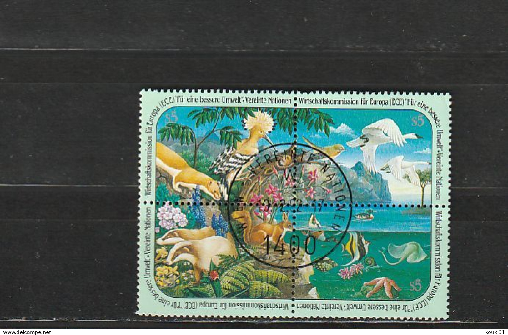 Nations Unies (Vienne) YT 118/21 Obl : Fouine , Huppe , Canards , Rouge-gorge , Oies , écureuils , Blaireaux  - 1991 - Used Stamps