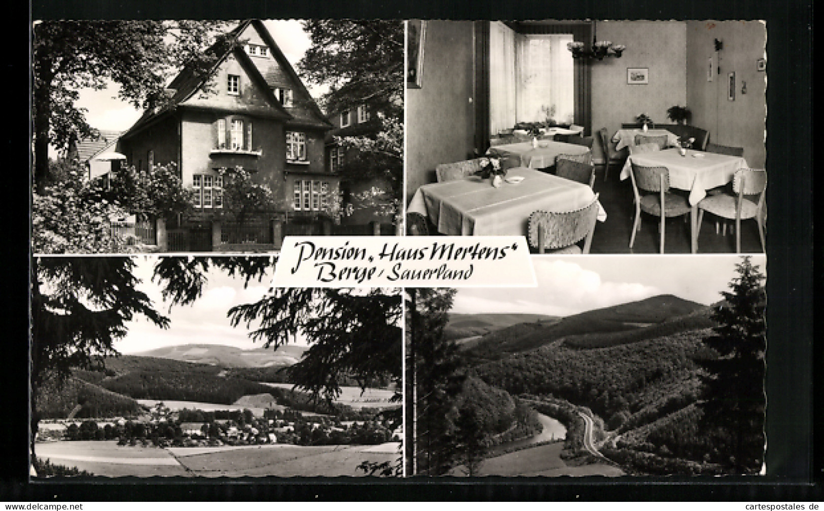 AK Berge Im Sauerland, Talpanorama, Pension Haus Mertens, Im Gastraum  - Other & Unclassified