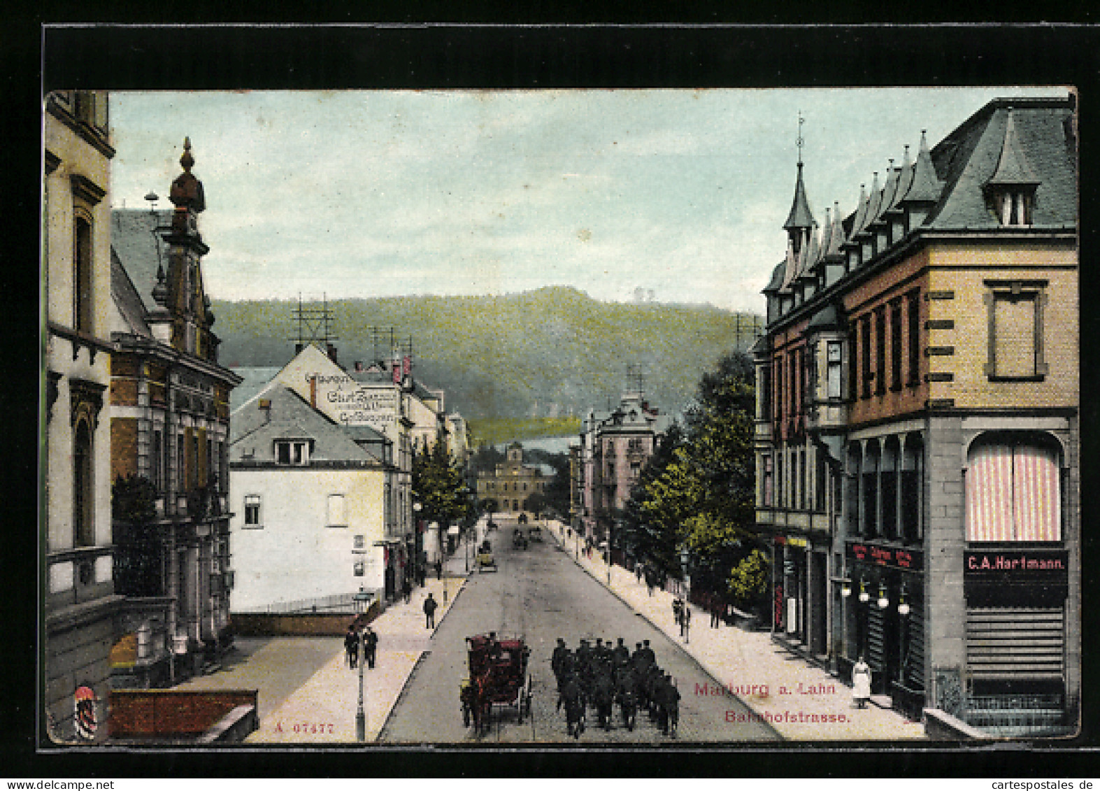 AK Marburg A. Lahn, Einblick In Die Bahnhofstrasse  - Marburg