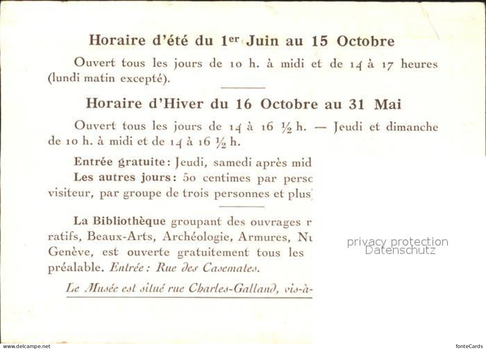 11879017 Geneve GE Musee D  Art Et D' Histore Geneve - Other & Unclassified