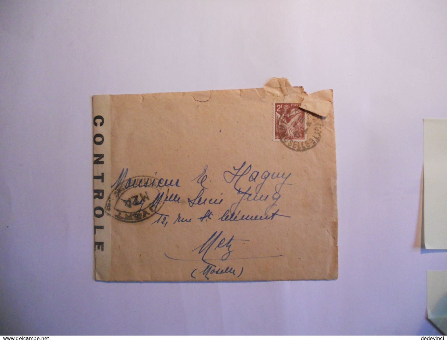 Lettre Avec Censure : Ouvert MZA - Oorlog 1939-45