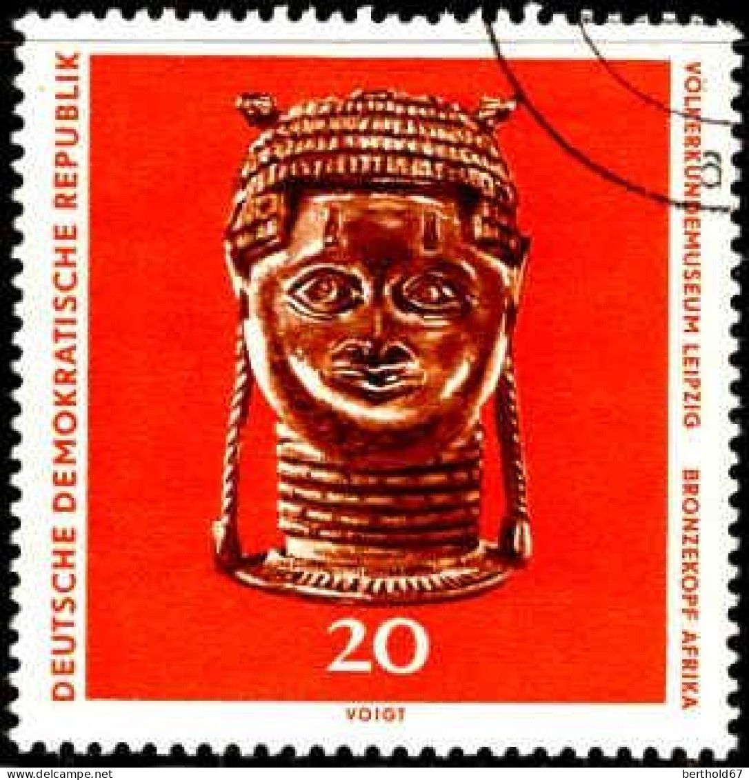 Rda Poste Obl Yv:1323 Mi:1633 Bonzekopf Afrika (Beau Cachet Rond) - Archaeology