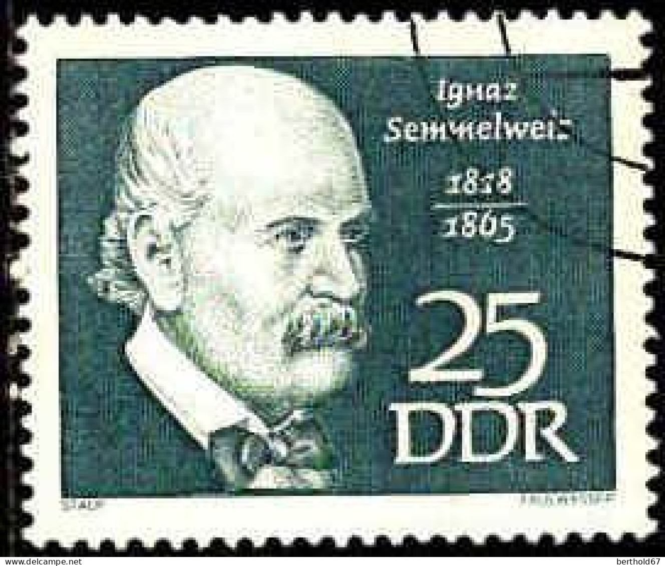 Rda Poste Obl Yv:1085 Mi:1389 Ignaz Semmelweis Médecin (Beau Cachet Rond) - Medicine