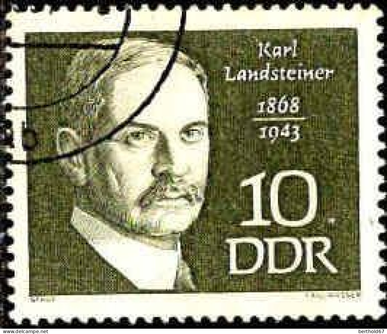 Rda Poste Obl Yv:1082 Mi:1386 Karl Landsteiner Médecin (TB Cachet Rond) - Médecine