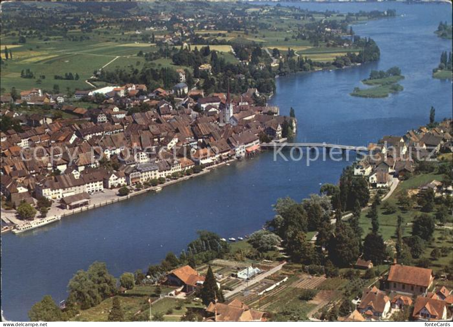 11878107 Stein Rhein Fliegeraufnahme Mit Rheinbruecke Stein Am Rhein - Autres & Non Classés