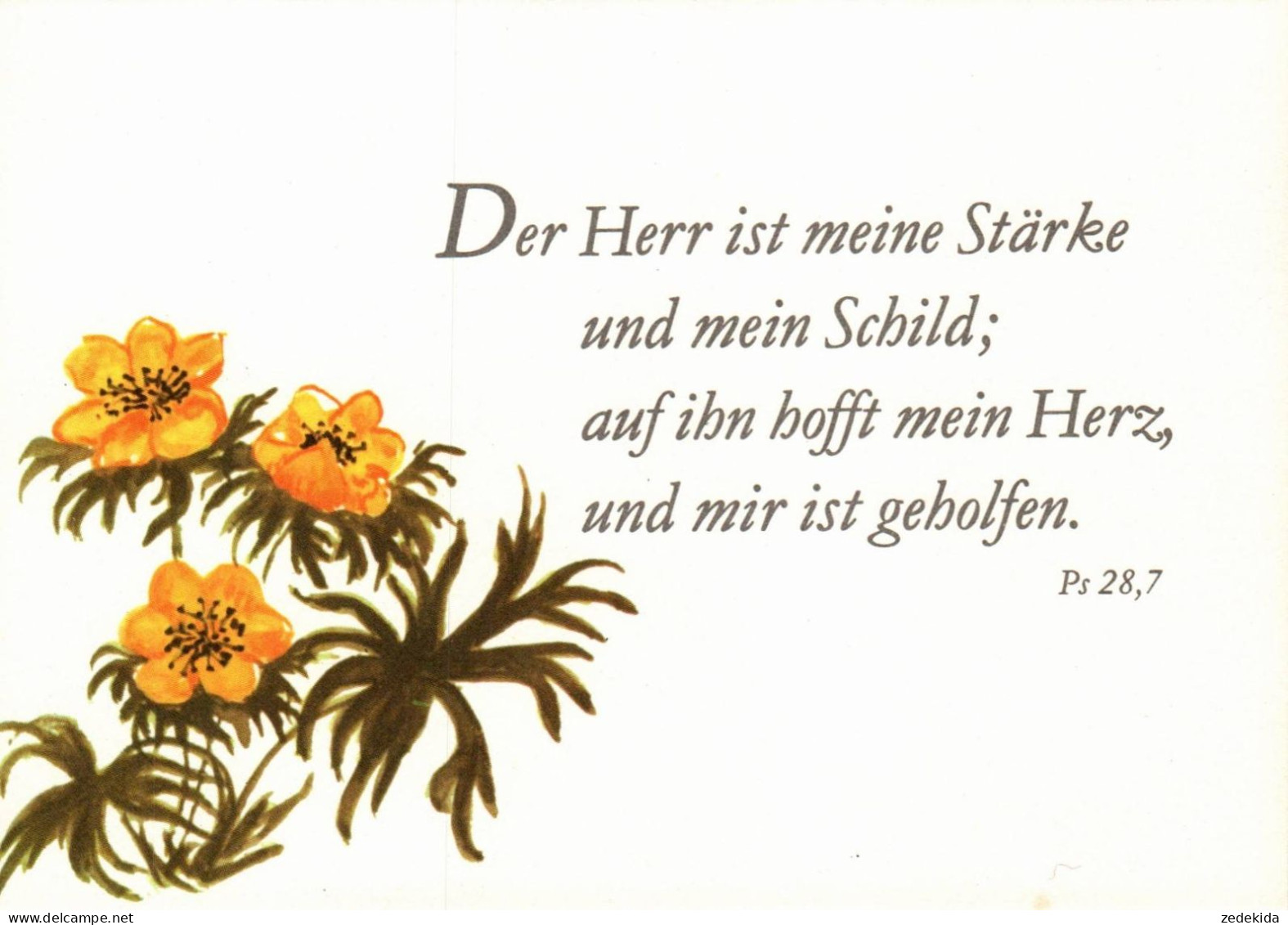 H2350 - TOP Psalm Spruchkarte - Schild Stärke - Erich Kitschke Künstlerkarte Nach Aquarell - Verlag Potsdam DDR - Autres & Non Classés