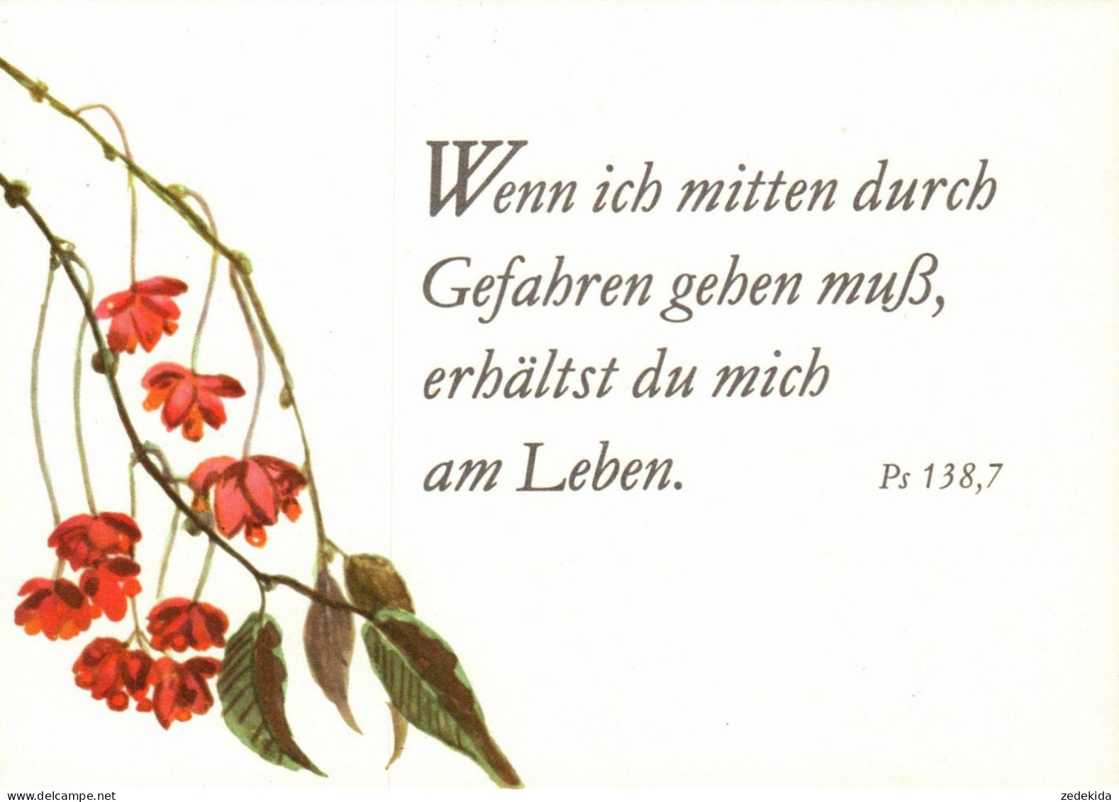 H2351 - TOP Psalm Spruchkarte - Gefahr - Erich Kitschke Künstlerkarte Nach Aquarell - Verlag Potsdam DDR - Sonstige & Ohne Zuordnung