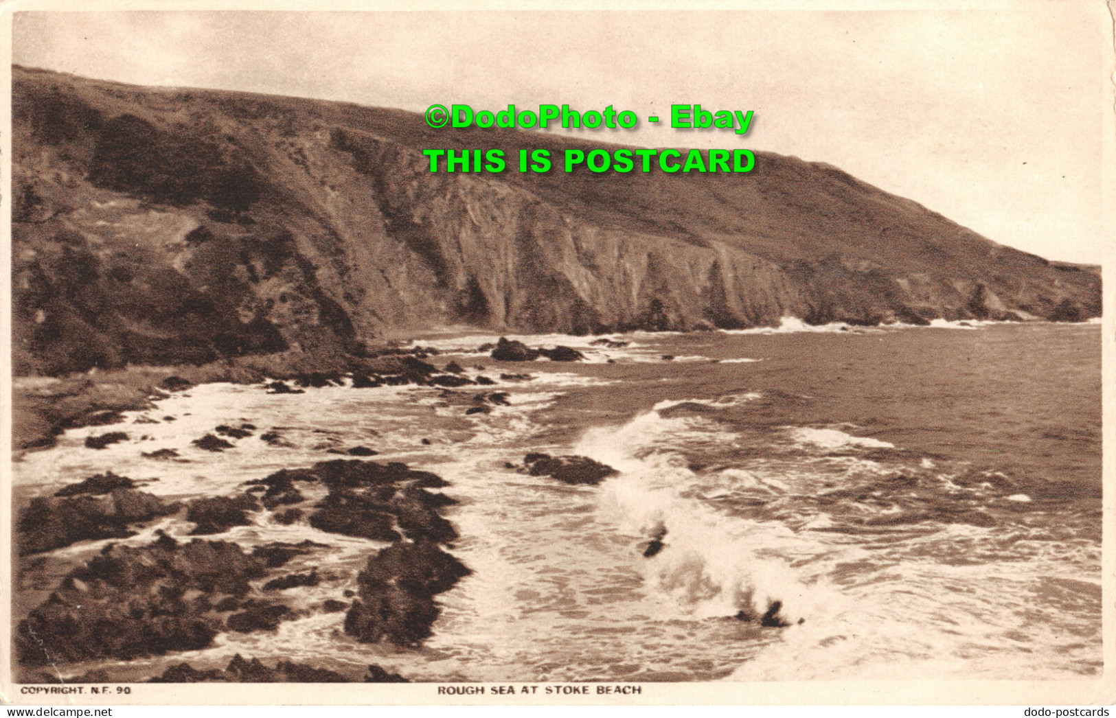 R417825 Rough Sea At Stoke Beach. Tuck. 1938 - Monde