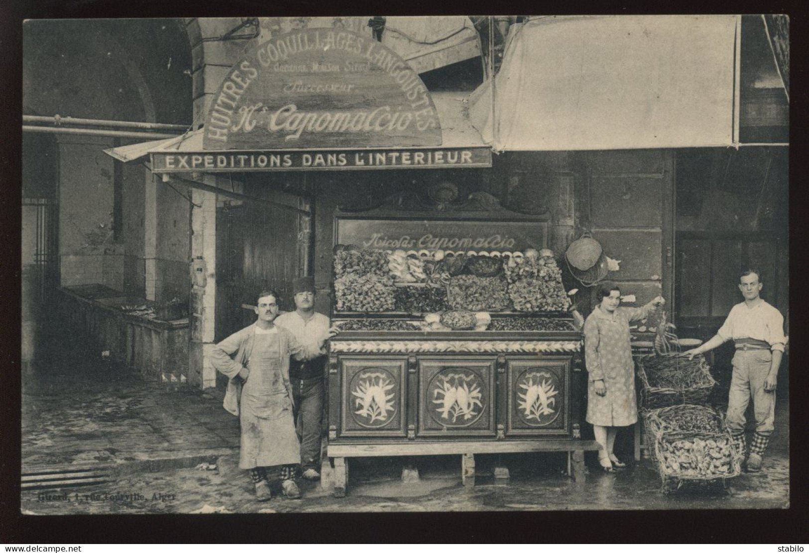 ALGERIE - ALGER -  NICOLAS CAPOMACCIO, HUITRES - COQUILLAGES - LANGOUSTES - Alger