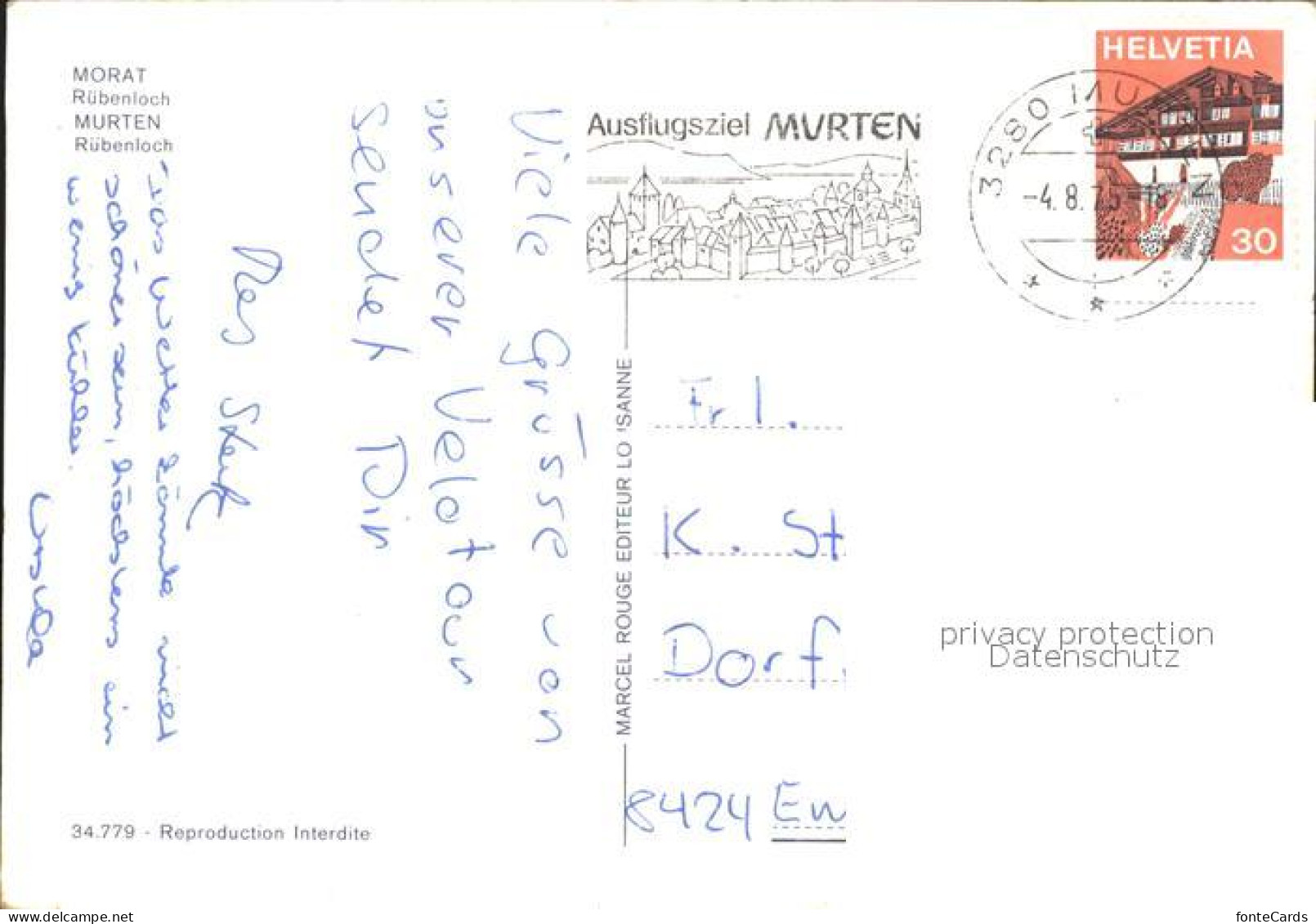 11877677 Morat Murten Ruebenloch Brunnen Murten - Other & Unclassified