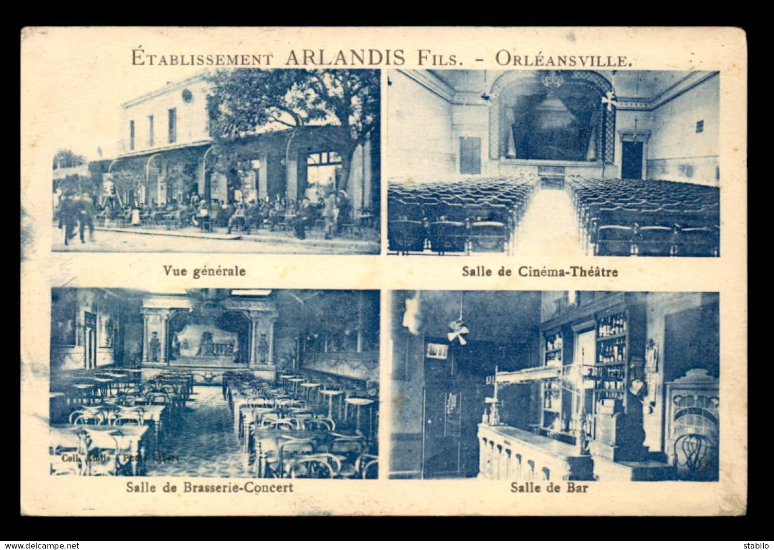 ALGERIE - ORLEANSVILLE - ETABLISSEMENT ARLANDIS FILS - SALLES DE CINEMA-THEATRE ET BRASSERIE-CONCERT - Other & Unclassified