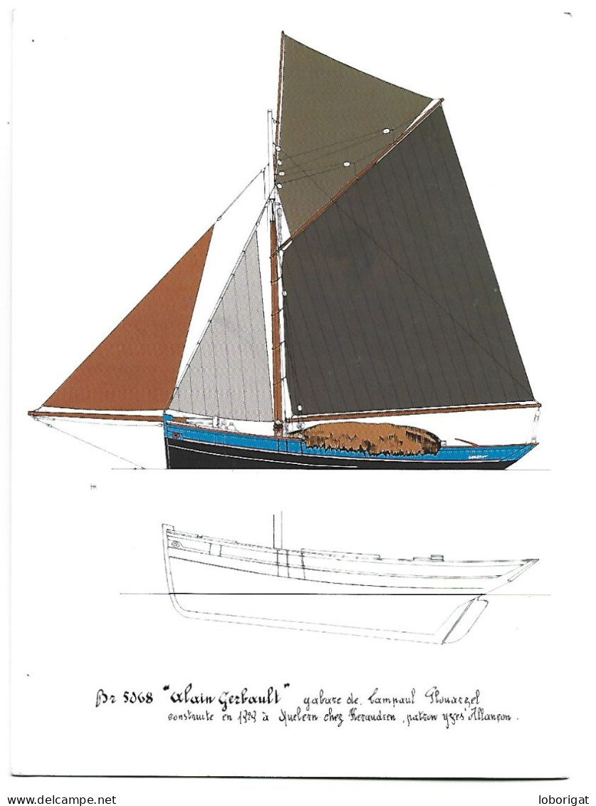 VELERO.- " ALAIN GERBAULT ".- GABARE DE LAMPAUL-PLOUARZEL.-  ( FRANCIA ) - Embarcaciones