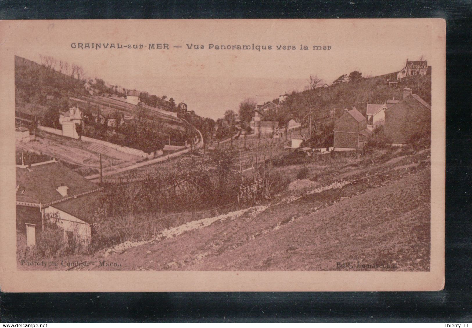 Cpa 76 Grainval Sur Mer Vue Panoramique Vers La Mer - Sonstige & Ohne Zuordnung