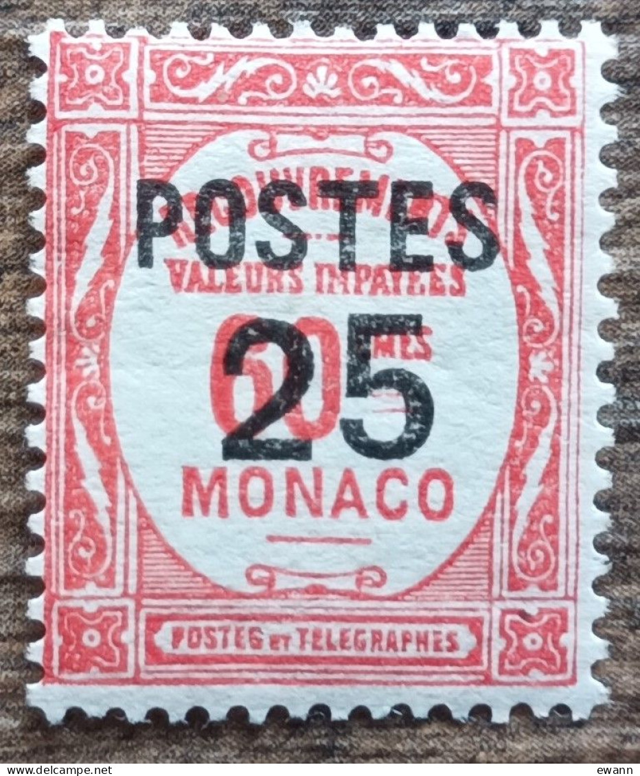 Monaco - YT N°144 - Timbres Taxe Surchargés - 1937 - Neuf - Unused Stamps