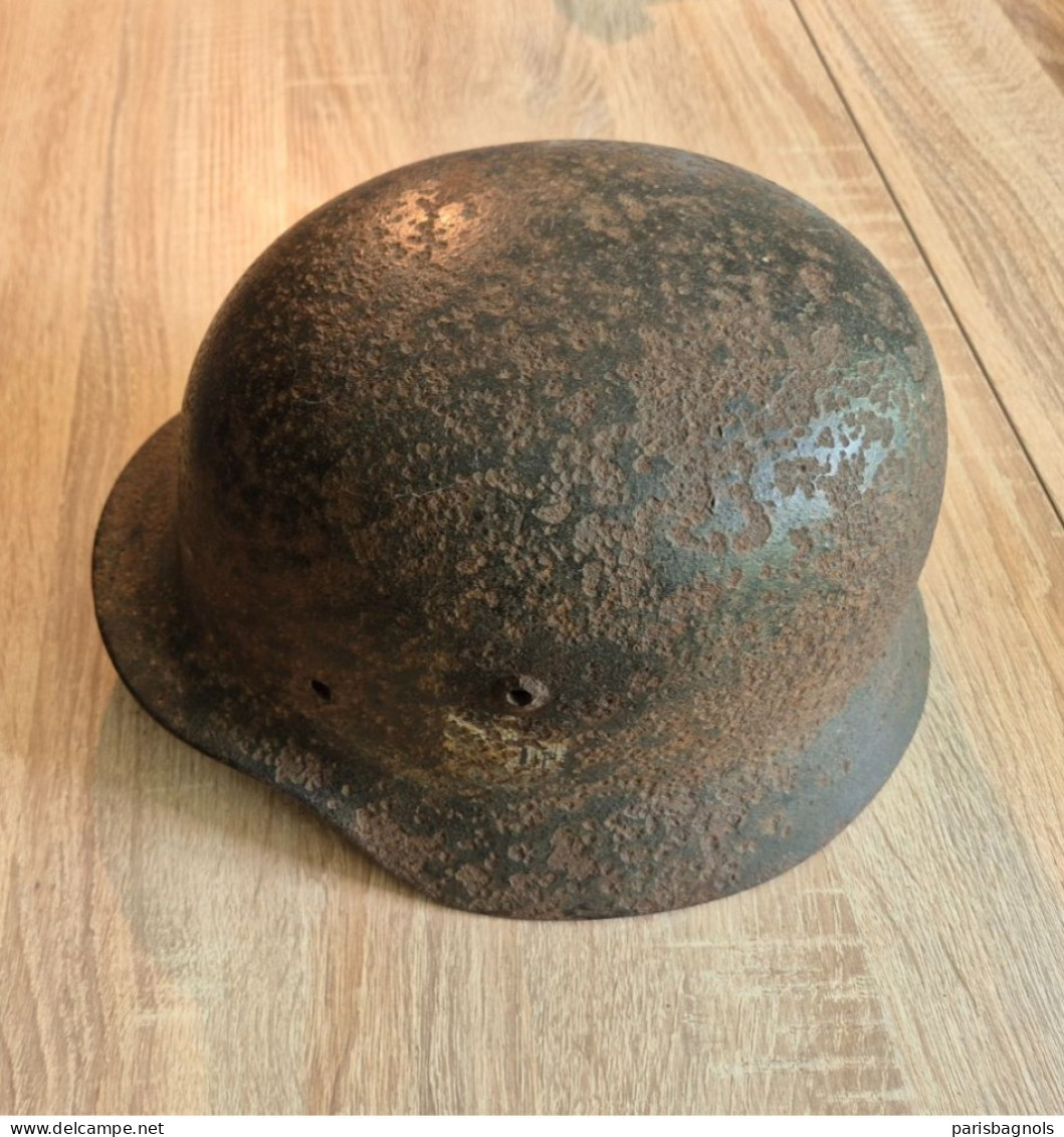 WW2 - Coque Casque Allemand Présence Trace Aigle - Guerre 39-45 - 1939-45