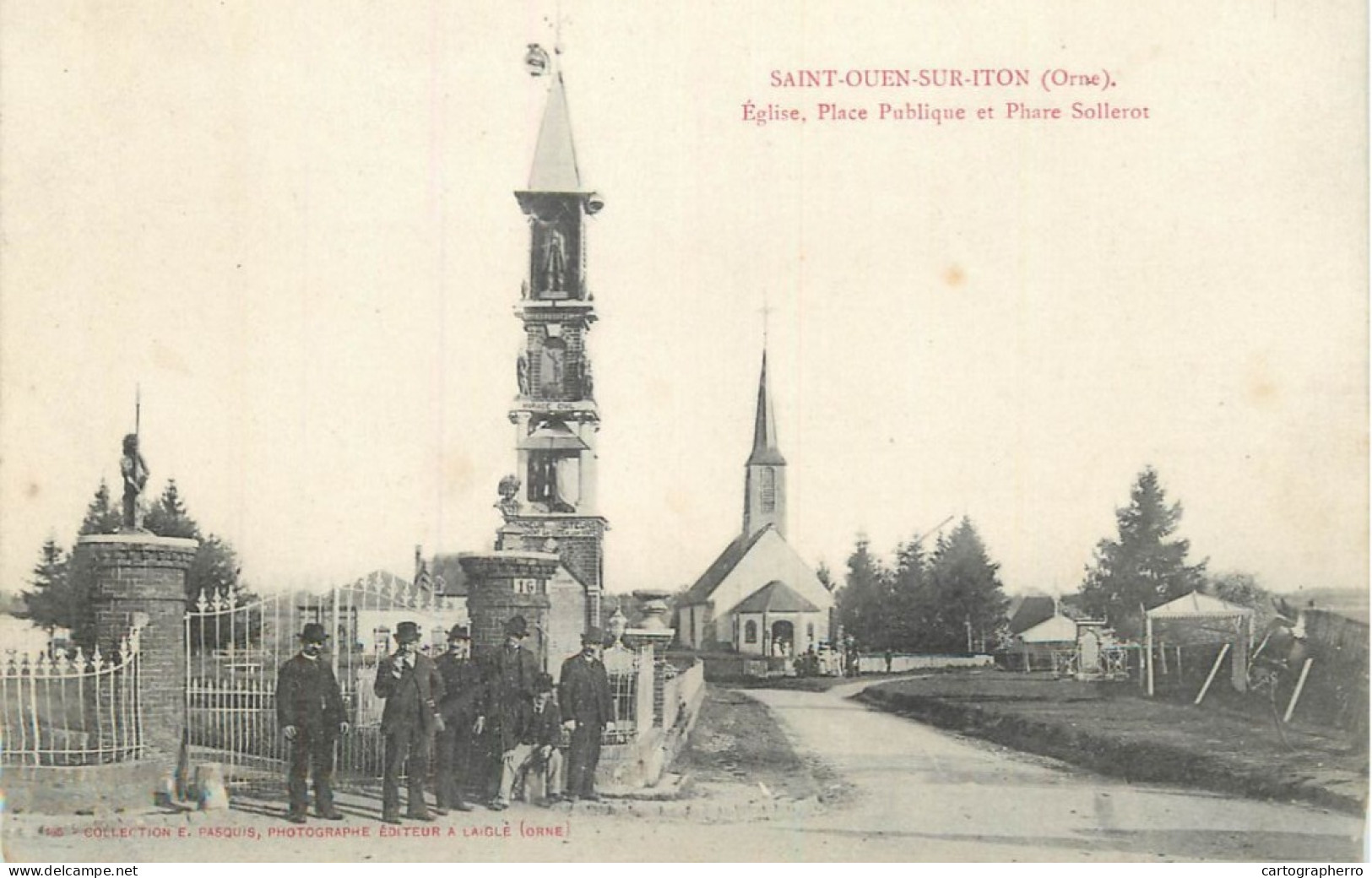 Saint Ouen Sur Iton Eglise Place Et Phare Sollerot - Autres & Non Classés