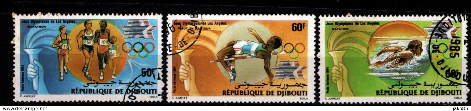 - DJIBOUTI - 1984 - YT N° PA 204 / 206 - Oblitérés - JO Los Angeles - Djibouti (1977-...)