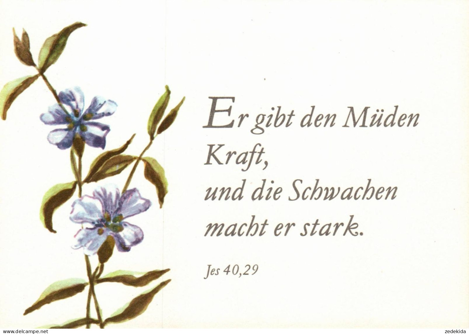 H2355 - TOP Jesaja Spruchkarte - Müde Schwach Kraft - Erich Kitschke Künstlerkarte Nach Aquarell - Verlag Potsdam DDR - Autres & Non Classés