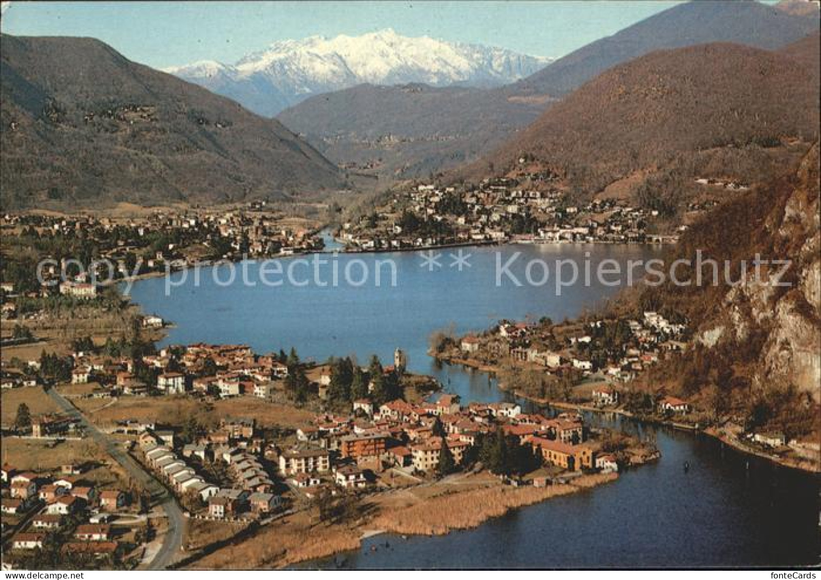 11874967 Ponte Tresa Mit Lavena Und Enge Fliegeraufnahme Ponte Tresa - Other & Unclassified