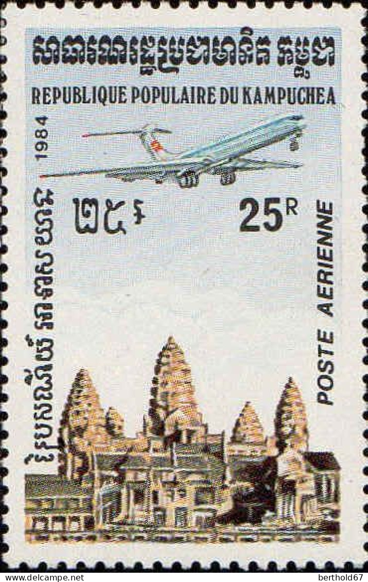 Cambodge Avion N** Yv:32/35 Avion Sur Angkor Vat - Kampuchea