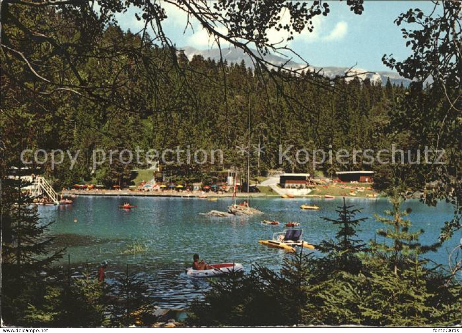 11871487 Flims GR Caumasee Boote Cafe Flims Dorf - Sonstige & Ohne Zuordnung