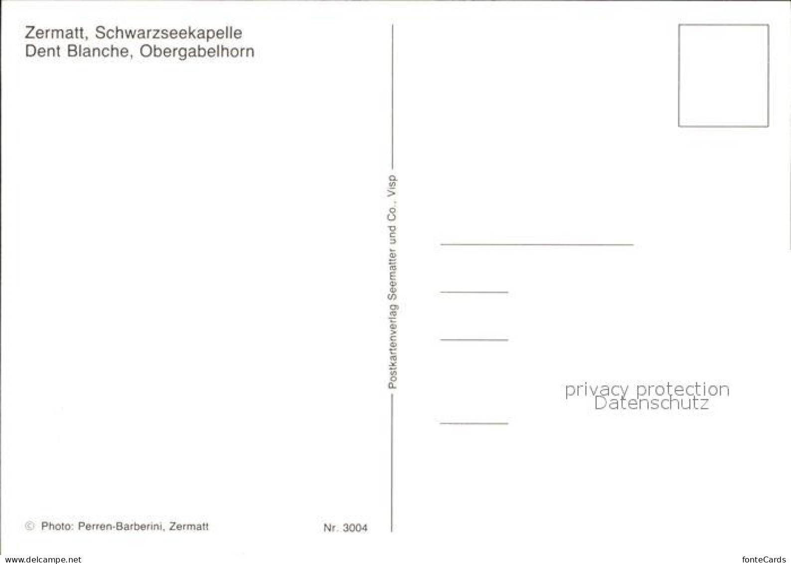 11871457 Zermatt VS Schwarzseekapelle Dent Blanche Obergabelhorn  - Altri & Non Classificati