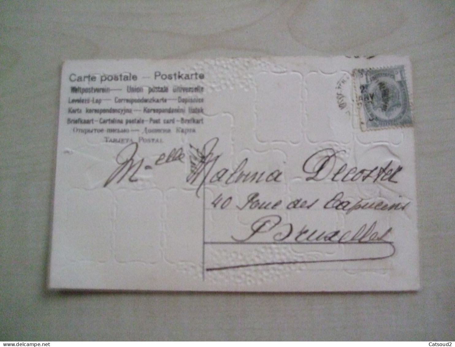 Carte Postale Ancienne En Relief BONNE ANNEE Calendrier - Nouvel An