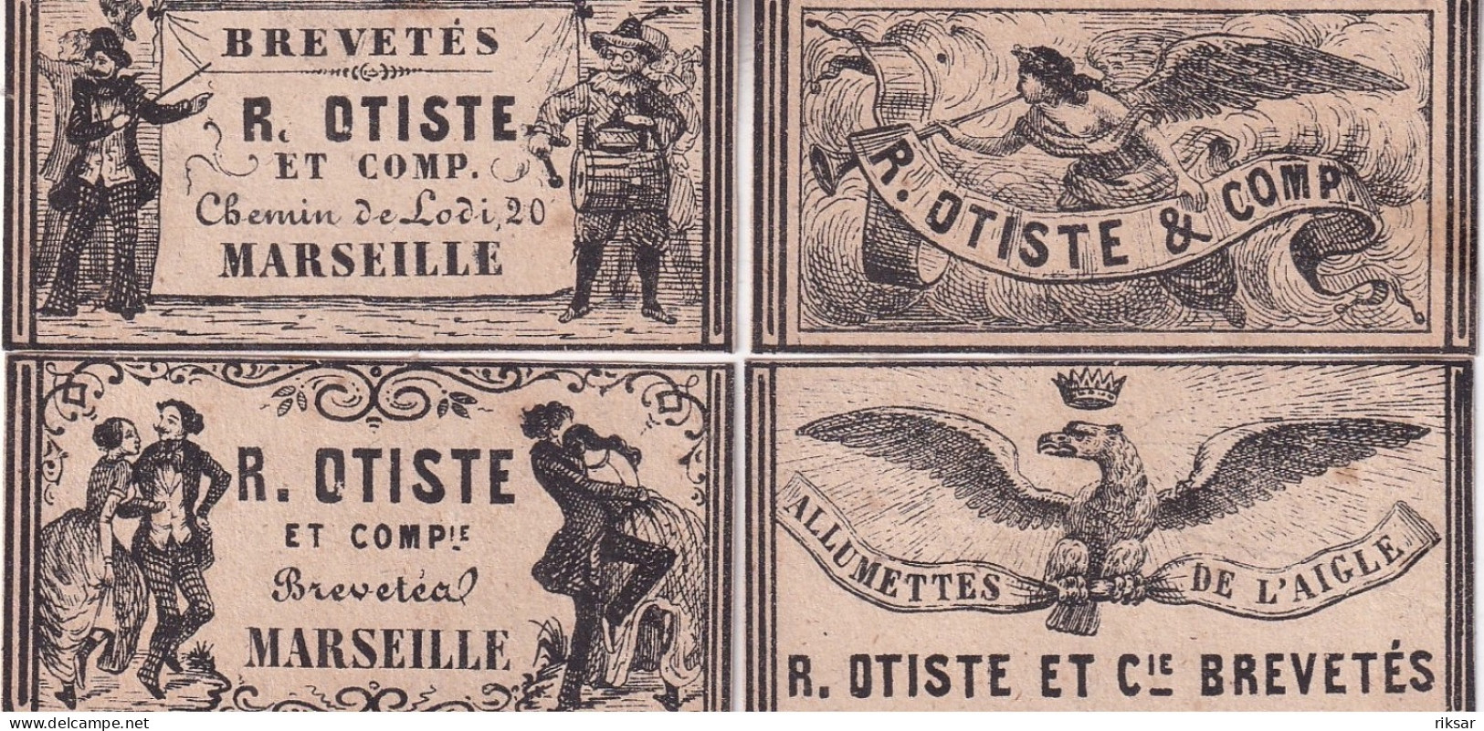 ETIQUETTE D ALLUMETTE(OTISTE) 4 PIECES - Matchbox Labels