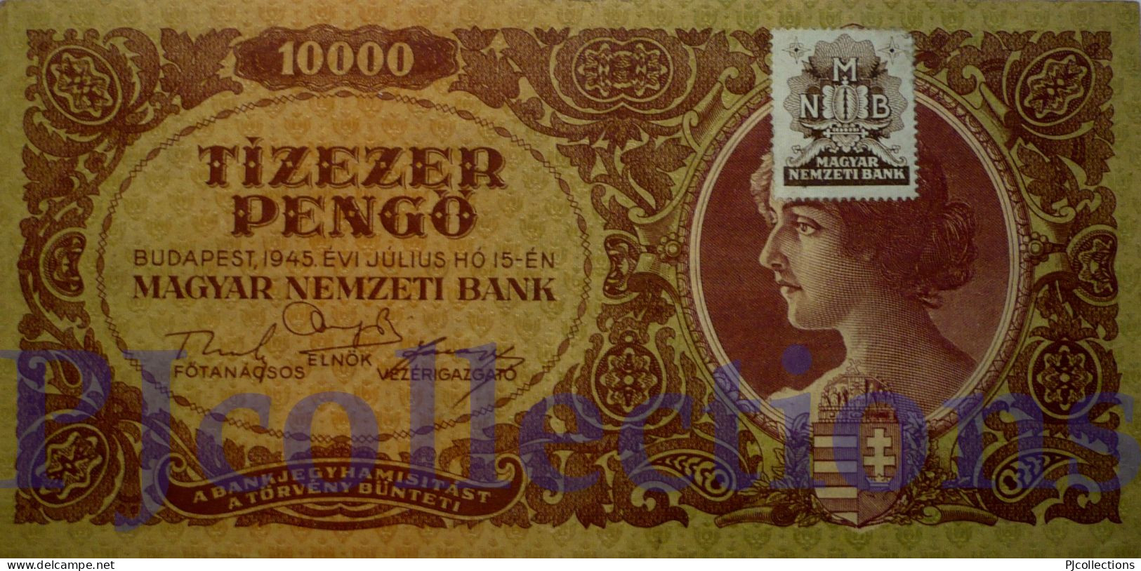 HUNGARY 10000 PENGO 1945 PICK 119b XF+ - Hungary