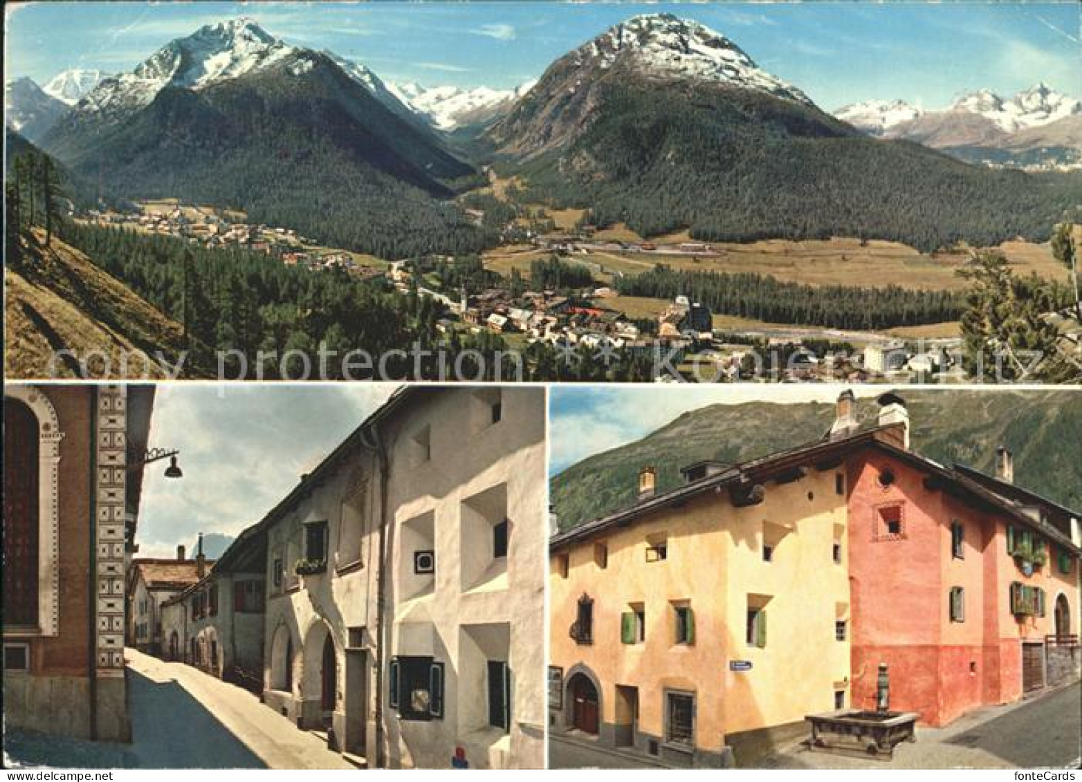 11870847 Pontresina Panorama Mit Piz Palue Roseggletscher Und Julierkette Dorfpa - Sonstige & Ohne Zuordnung