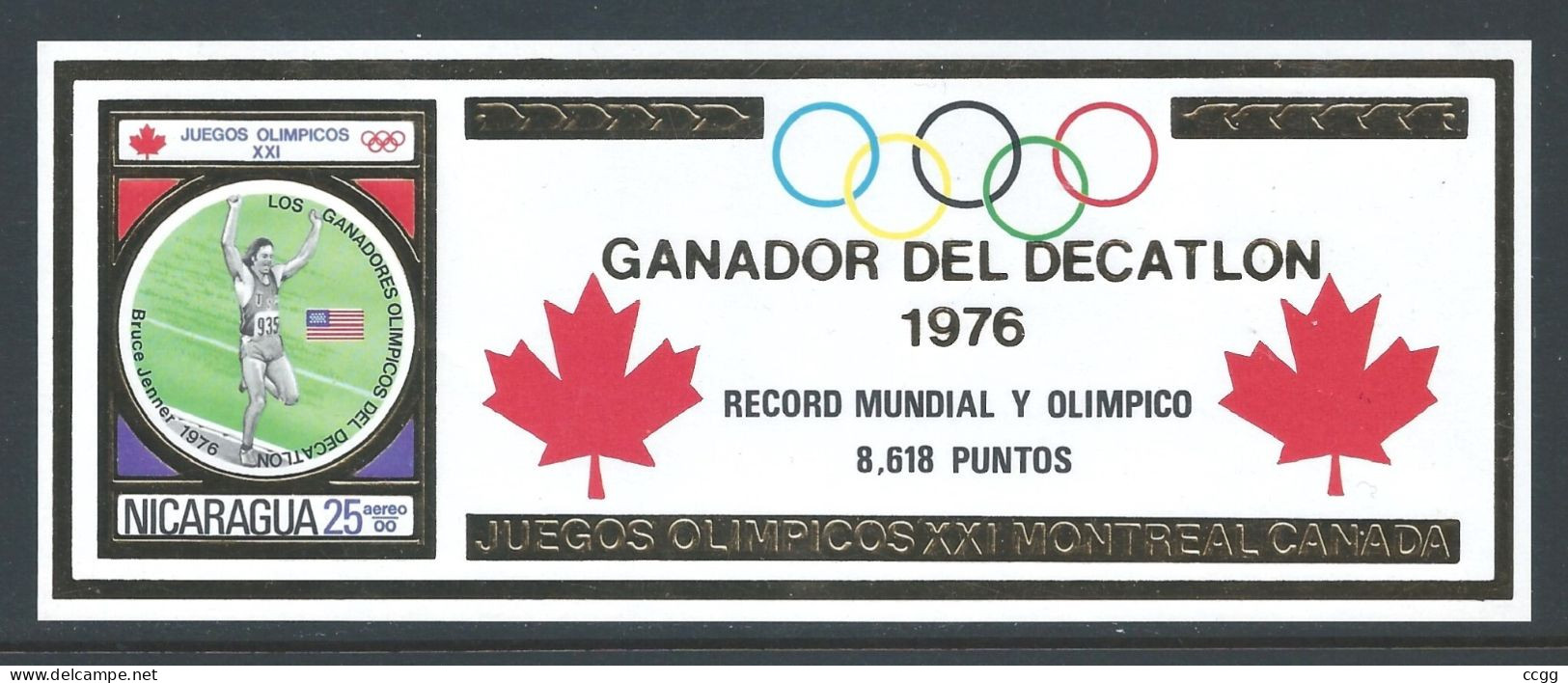 Olympische Spelen  1976 , Nicaragua  - Blok Postfris - Ete 1976: Montréal