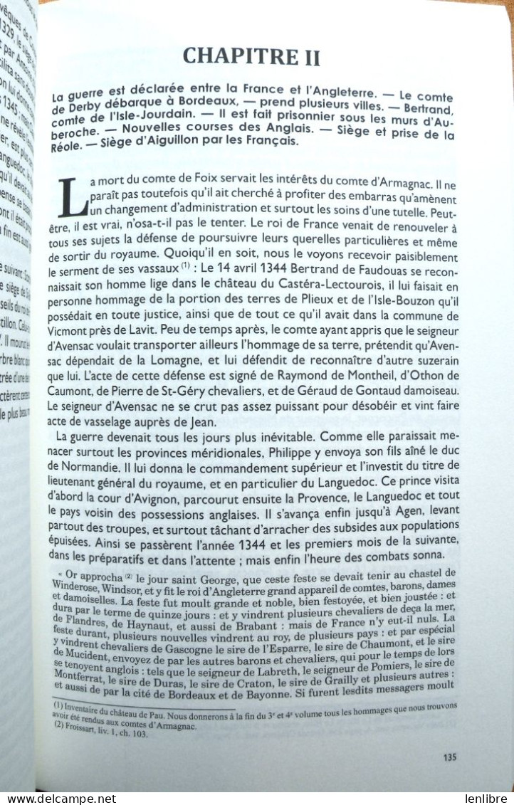 HISTOIRE De La GASCOGNE. Tome III, Du XIIIe Au XIVe Siècle. J-J Monlezun. Réédition. 2019. - Midi-Pyrénées