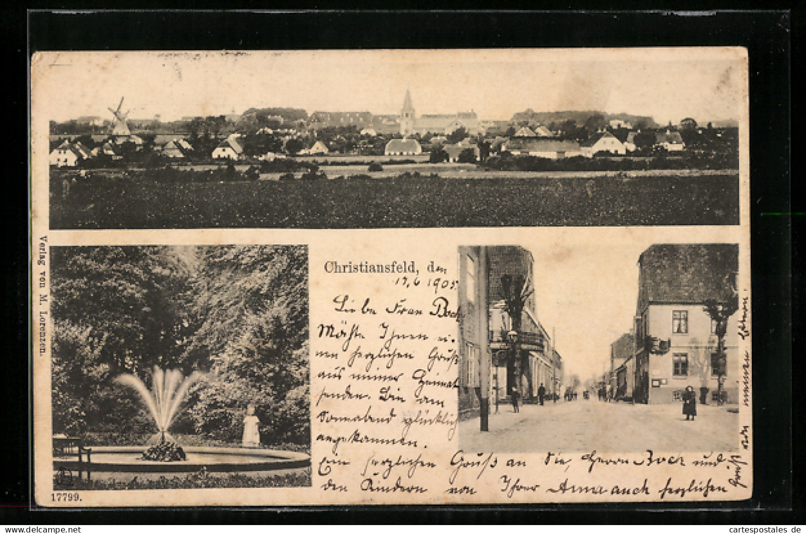 AK Christiansfeld, Park Mt Springbrunnen, Blick In Eine Strasse, Panorama  - Denmark