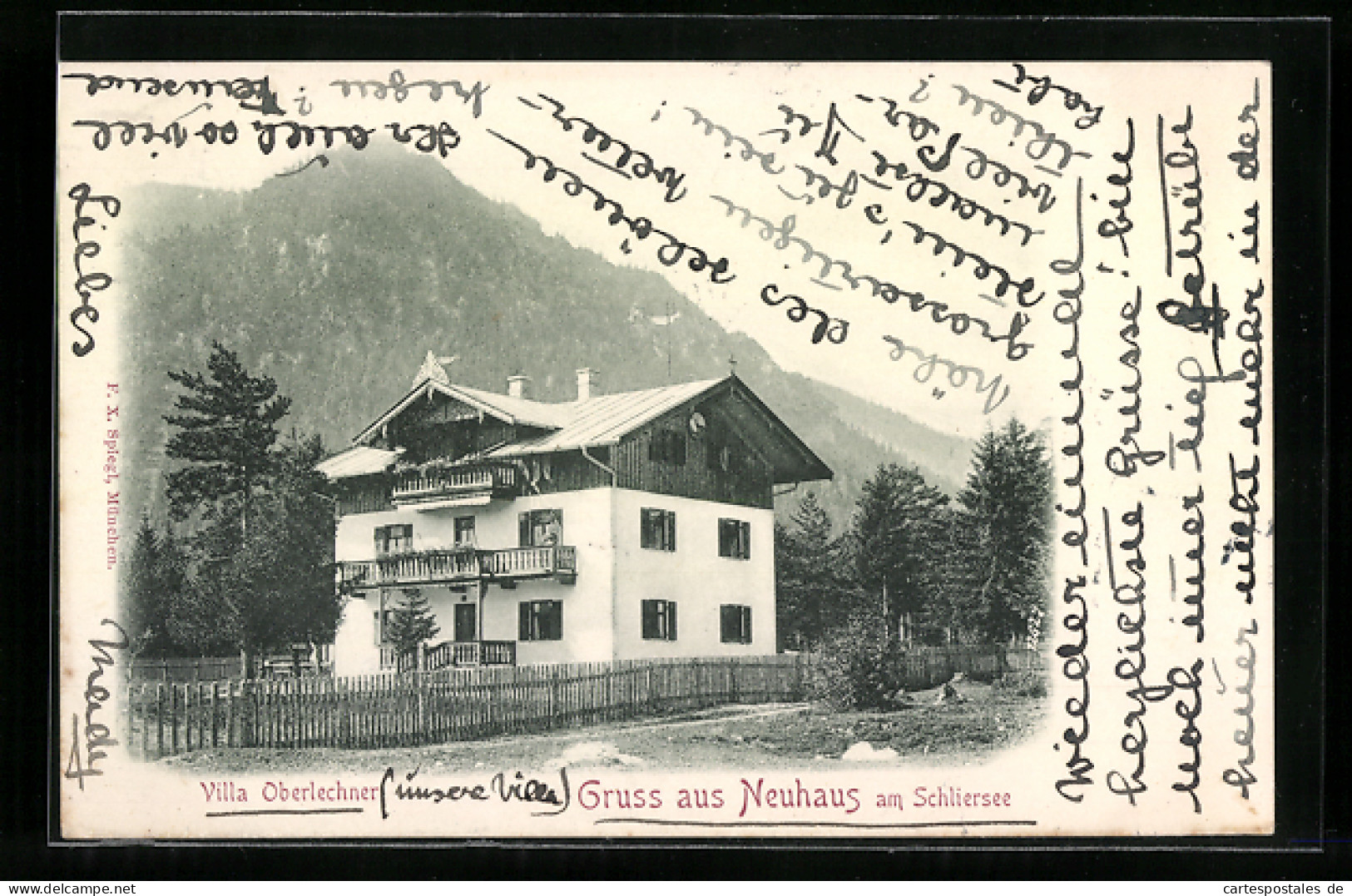 AK Neuhaus A. Schliersee, Pension Villa Oberlechner  - Schliersee