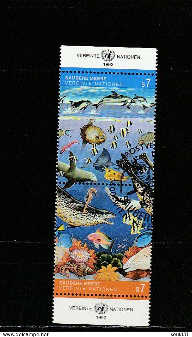 Nations Unies (Vienne) YT 139/40 Obl : Dauphins , Phoques , Murène , Anèmone , Bernard-l'ermite , Léopard De Mer  - 1992 - Used Stamps