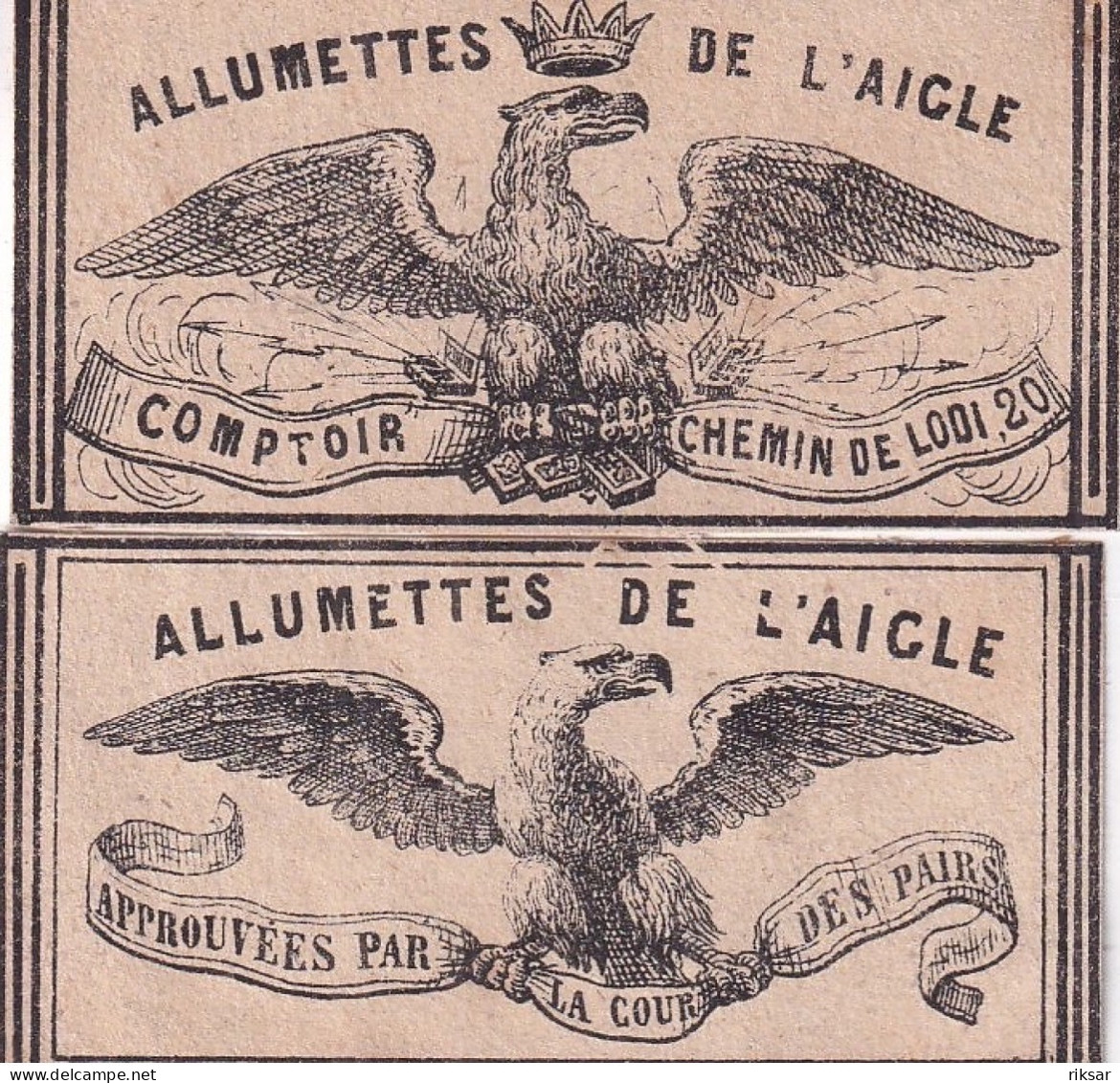 ETIQUETTE D ALLUMETTE(OTISTE?) 4 PIECES(AIGLE) - Boites D'allumettes - Etiquettes