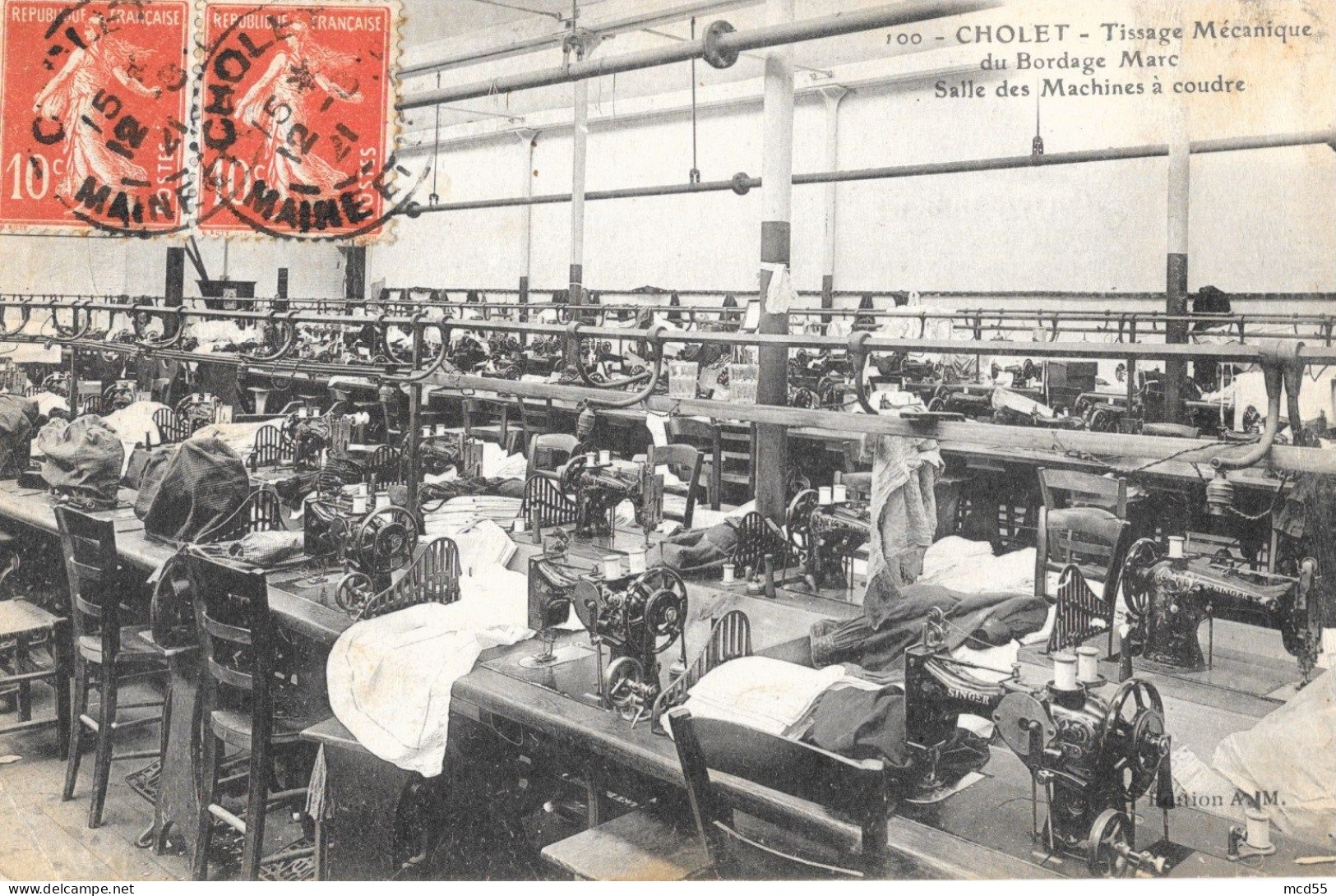 CHOLET (49-Maine-et-Loire) Tissage Mécanique Du Bordage Marc " Salle Des Machines à Coudre " - Cholet