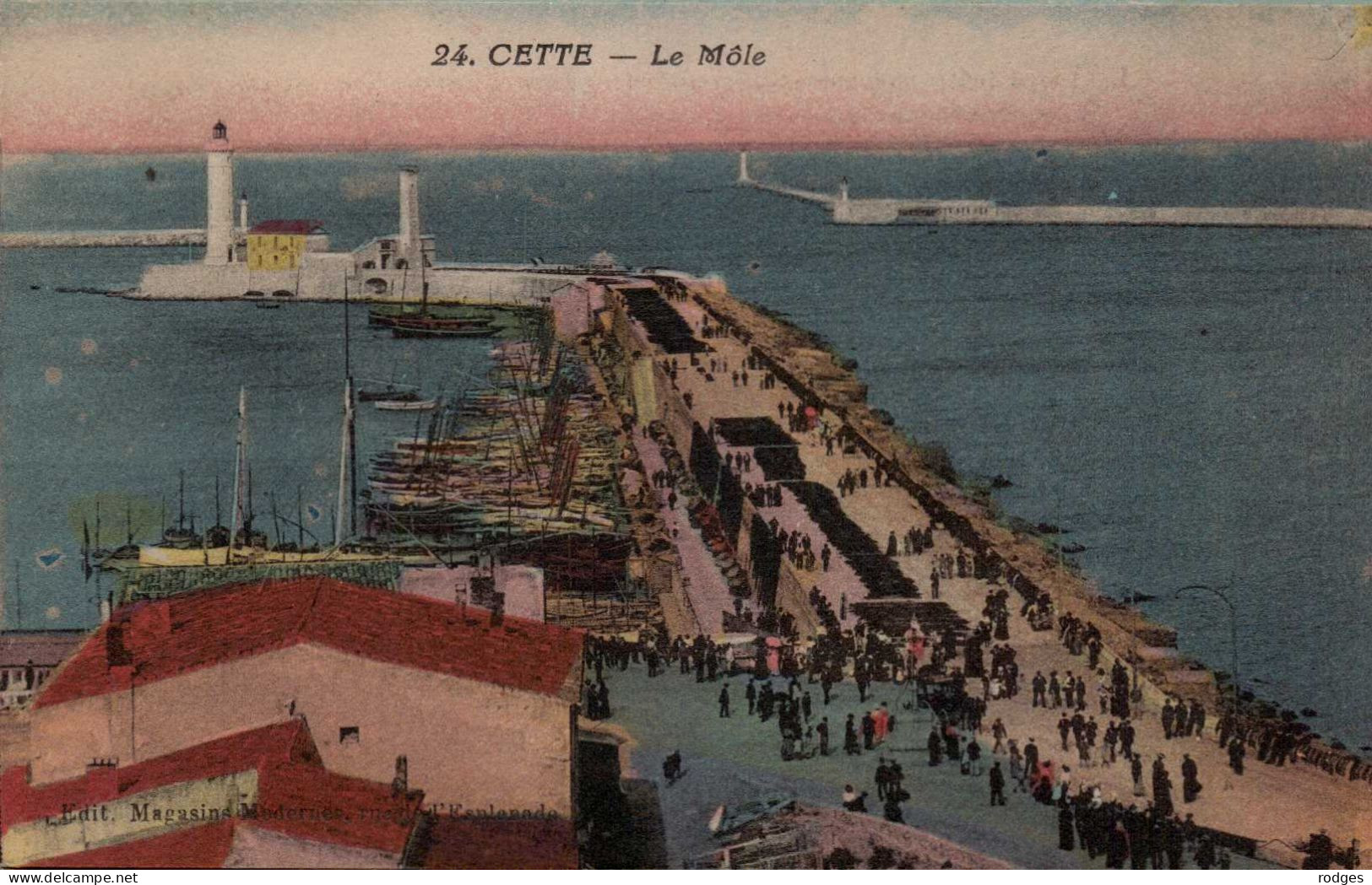 34 , Cpa  CETTE , 24 , Le Mole  (15113.V.24) - Sete (Cette)