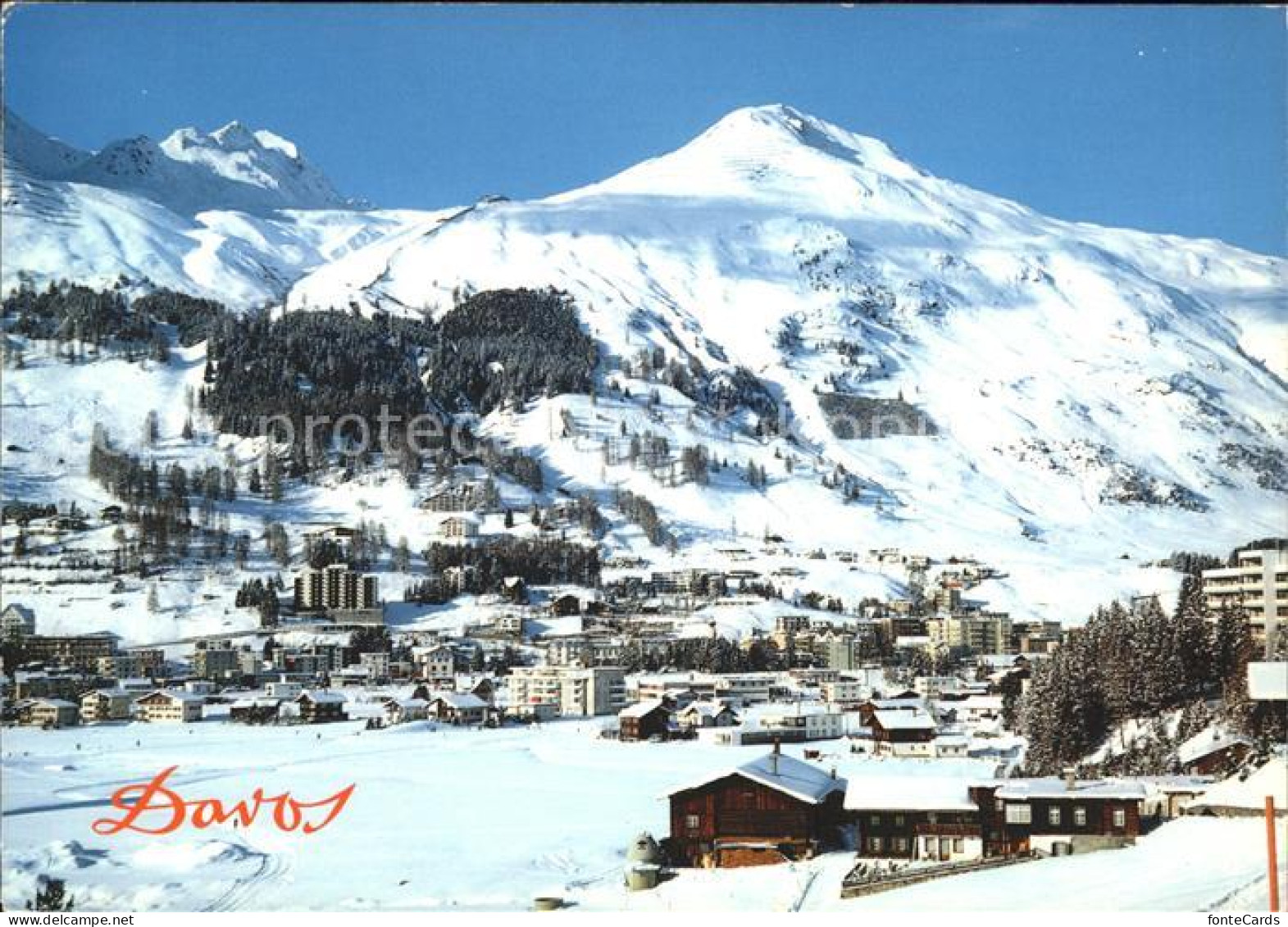 11870667 Davos GR Mit Parsennbahn Und Dorfberg Davos Platz - Sonstige & Ohne Zuordnung