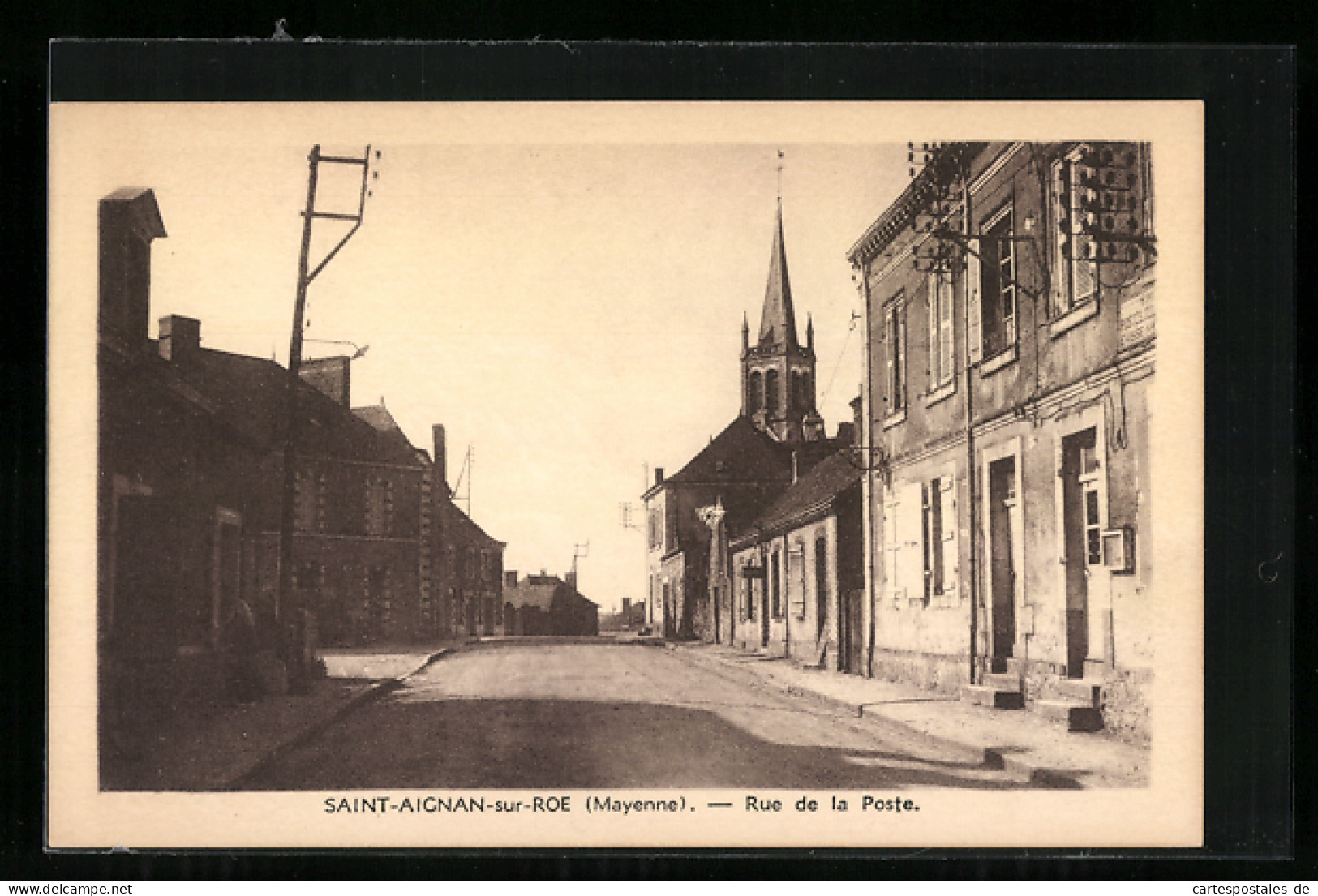 CPA Saint-Aignan-sur-Roe, Rue De La Poste  - Other & Unclassified