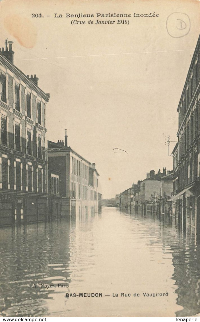 D9512 Meudon La Rue De Vaugirard Inondé - Meudon