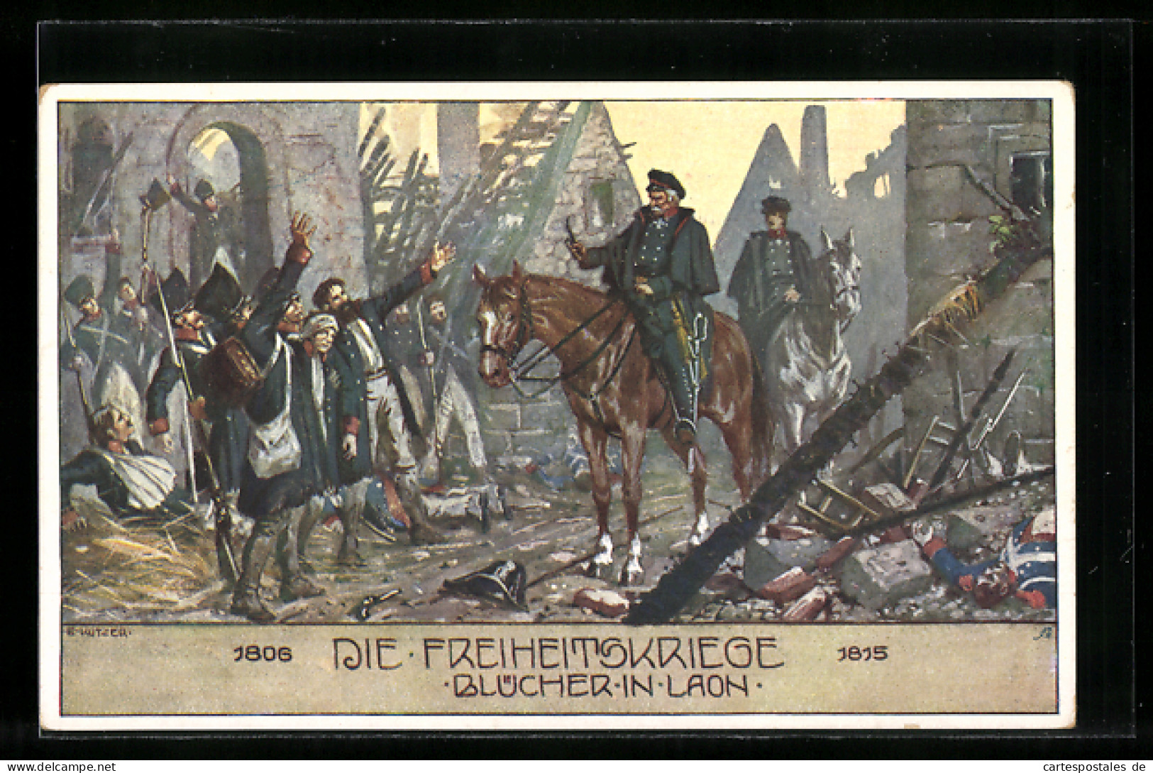 Künstler-AK Ernst Kutzer: Die Freiheitskriege 1806 - 1815, Blücher In Laon  - Kutzer, Ernst