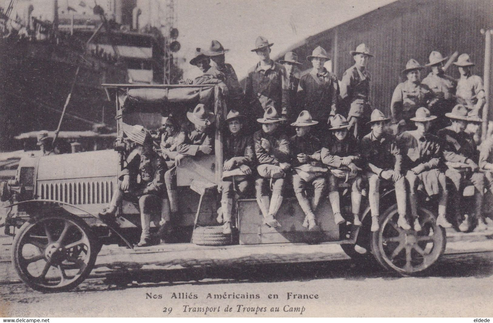 American Soldiers In France  Lorry Truck For Transport St Nazaire  Camion Autobus - Transporter & LKW