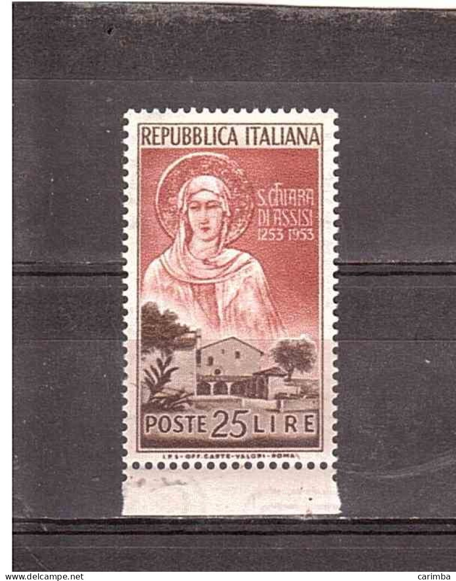 1953 L.25 S.CHIARA DI ASSISI - 1946-60: Nieuw/plakker