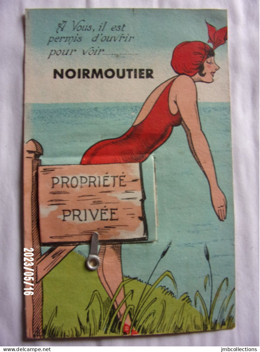 NOIRMOUTIER (Vendée) CARTE A SYSTEME 10 VUES PROPRIETE PRIVEE A VOUS IL EST PERMIS D'OUVRIR POUR VOIR - Noirmoutier