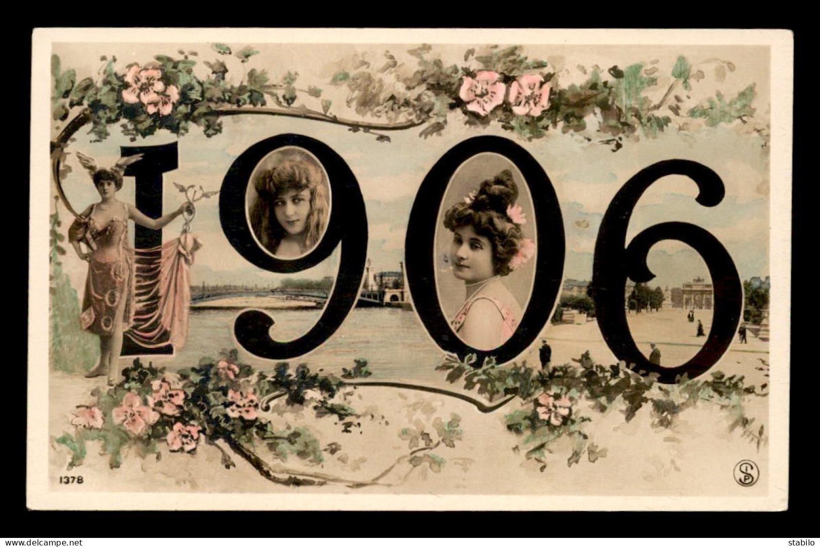 FANTAISIES - ANNEE 1906 - FEMMES ET FLEURS - New Year